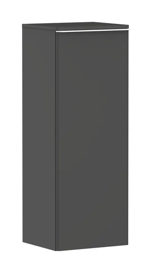 Hansgrohe Xelu Q Halbhochschrank in diamantgrauem Matt-Finish mit einer Tür, die links angeschlagen ist, präsentiert sich in minimalistischer Form.